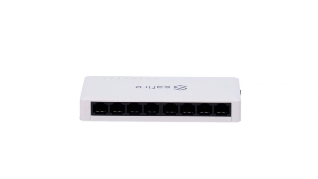 Safire Switch da tavolo 8 porte Gigabit Velocità 10/100/1000 Mbps<br />Plug & Play