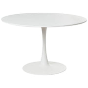 Tavolo da pranzo rotondo Piano in MDF bianco ø 120 cm Base in metallo 4 posti Cucina