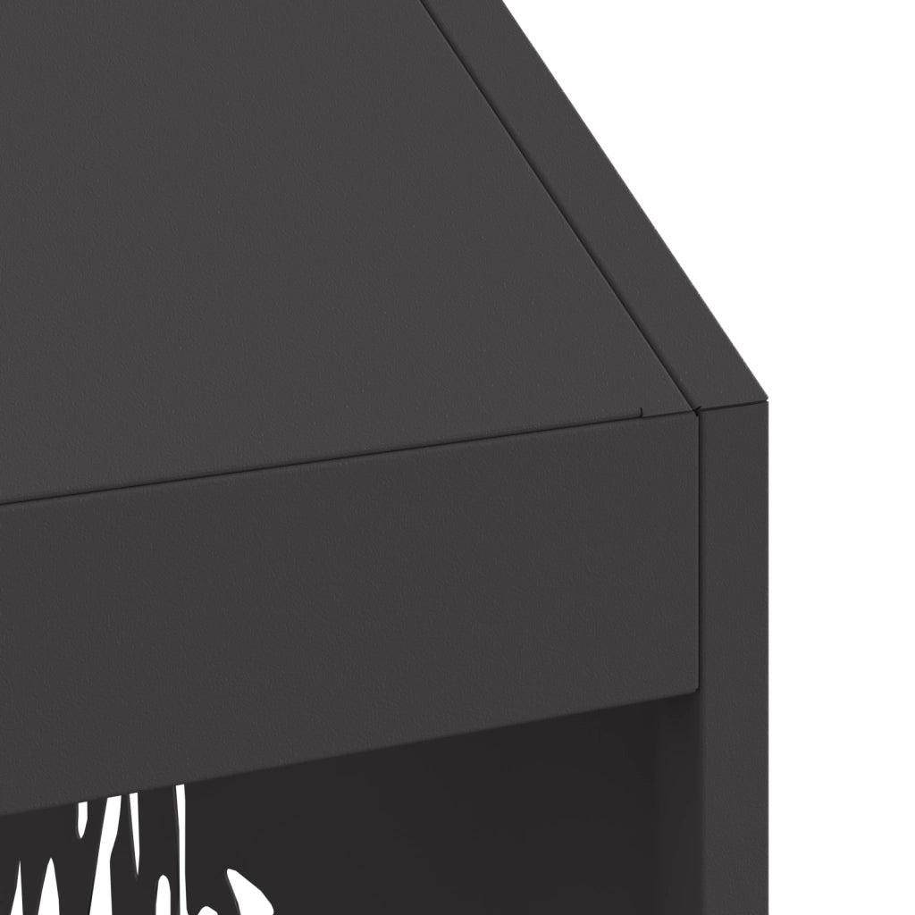 Focolare Nero 50x50x100 cm Acciaio