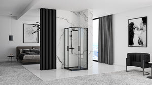 Cabina Doccia Rea Punto Black 80x80 senza piatto doccia