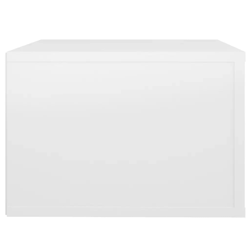 Comodini a Muro 2 pz-Set di 2 Tavolino da notte Bianco Lucido 50x36x25 cm