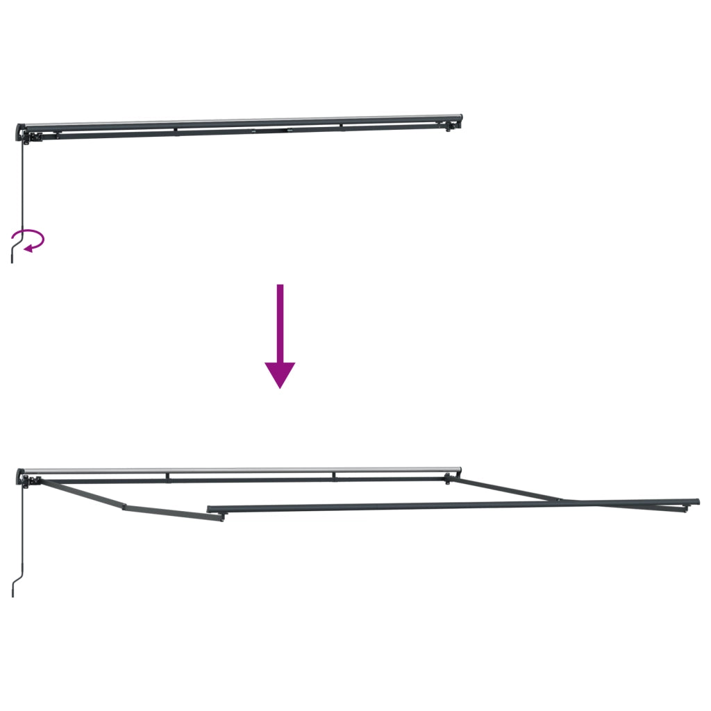 Tendone Retrattile Manuale Strisce Multicolore 450x350 cm