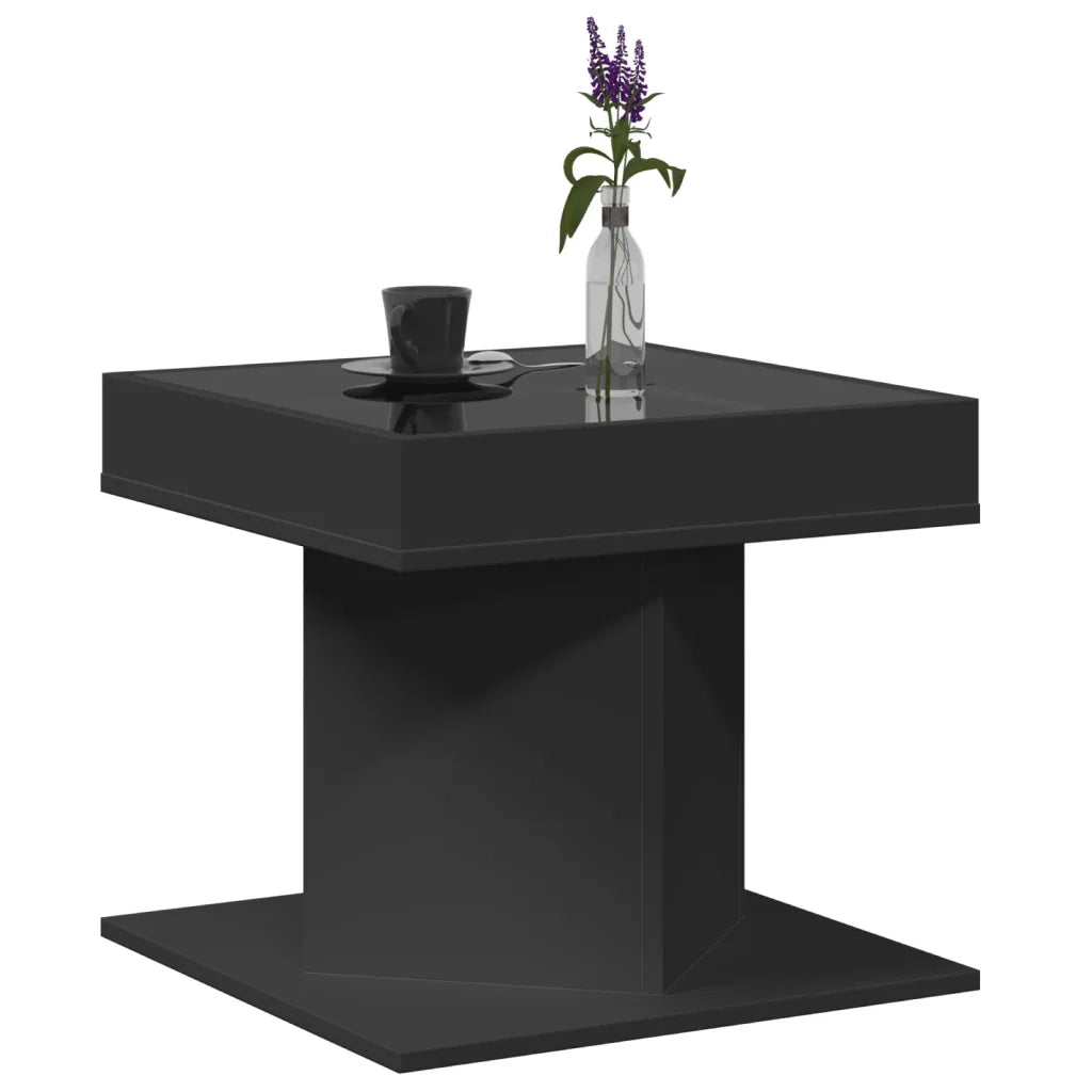 vidaXL Tavolino Salotto con LED Nero 50x50x45 cm Legno Multistrato