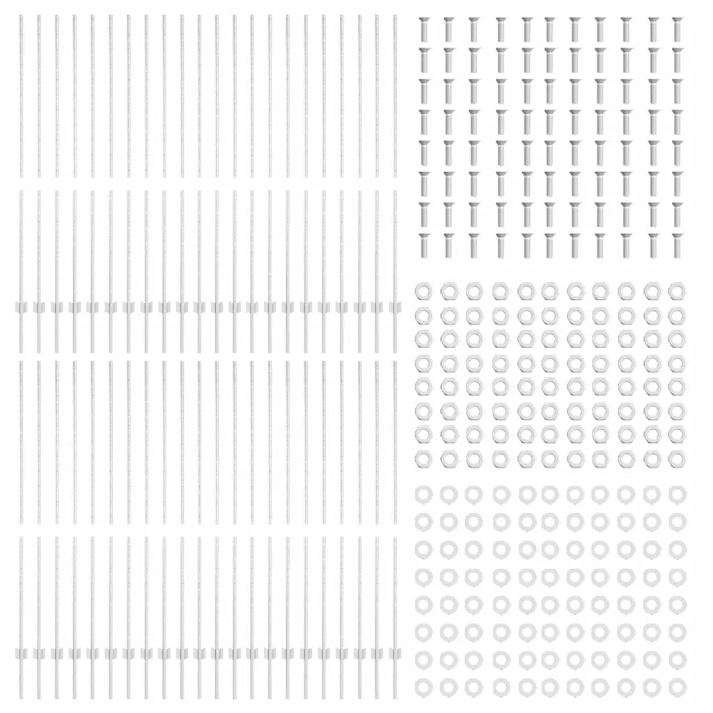 Palo della recinzione 44 pcs Argento 200 cm Acciaio 3335963