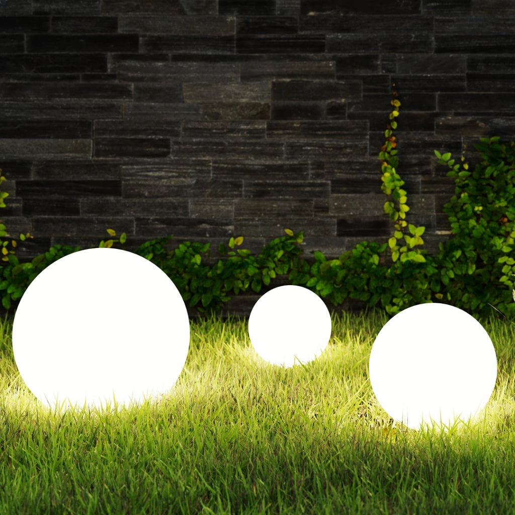 Lampada giardino sfera bianca 30cm E27 IP44 Eko-Light