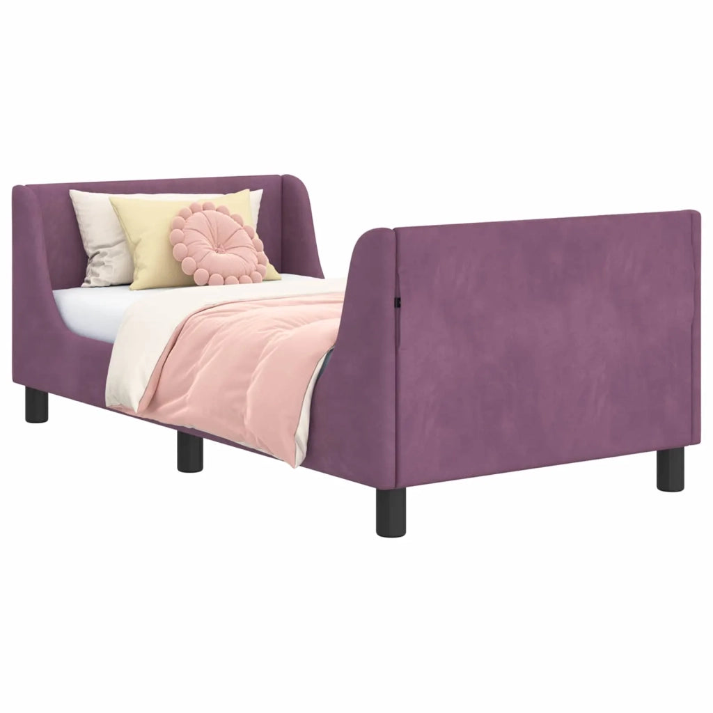 Struttura letto bambini con testata Viola 80 x 160 cm Velluto