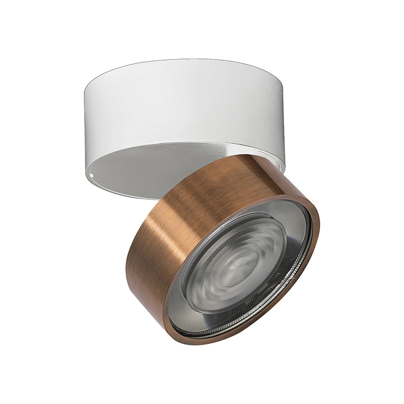 Hole Applique/Plafoniera LED 13W 38° 3000K CRI90 in Alluminio Bianco/Rame, Illuminazione per Interni Elegante e Moderna - Rossini Group