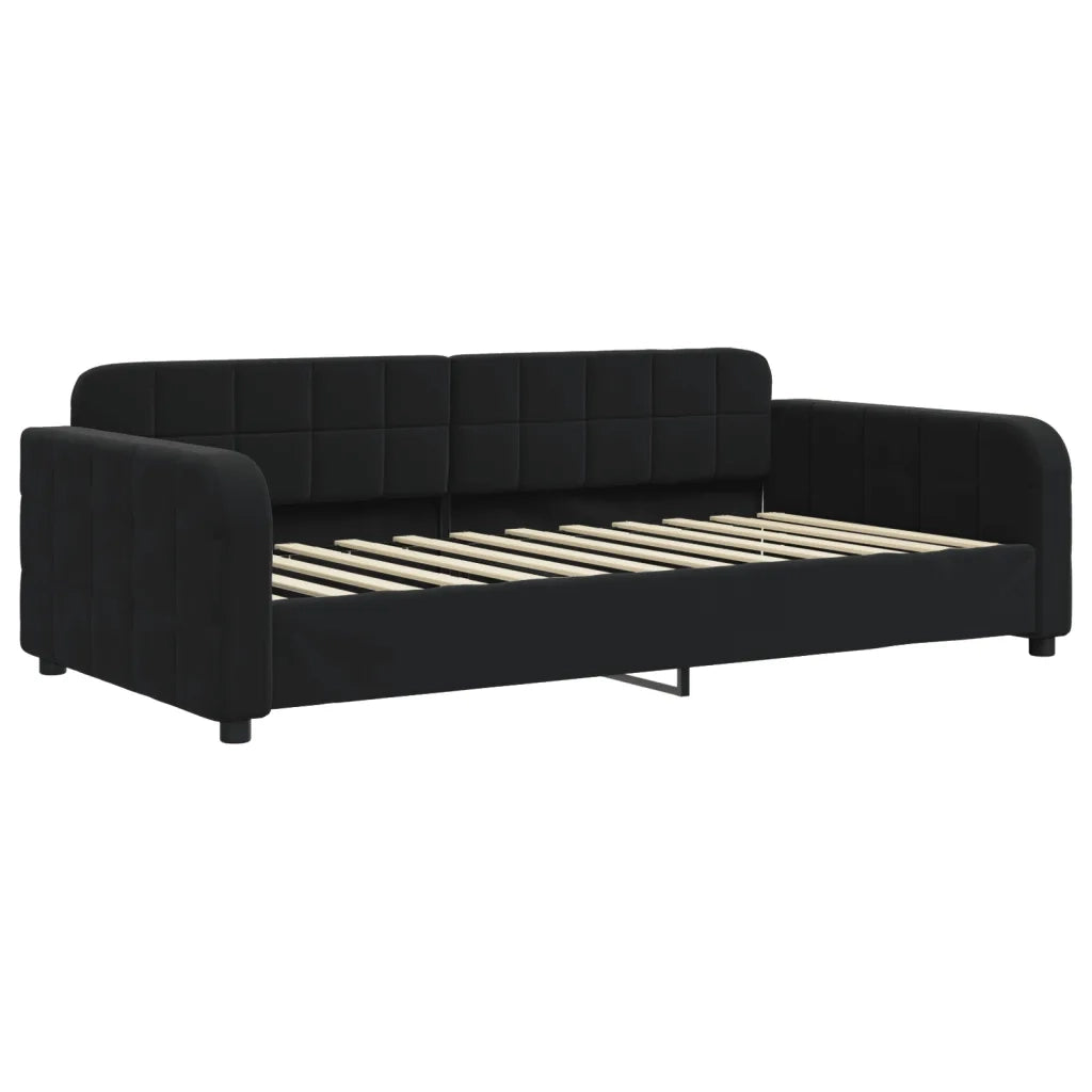 Divano Letto Estraibile con Cassetti-Sofa Letto-Daybed Nero 100x200 cm in Velluto 829112