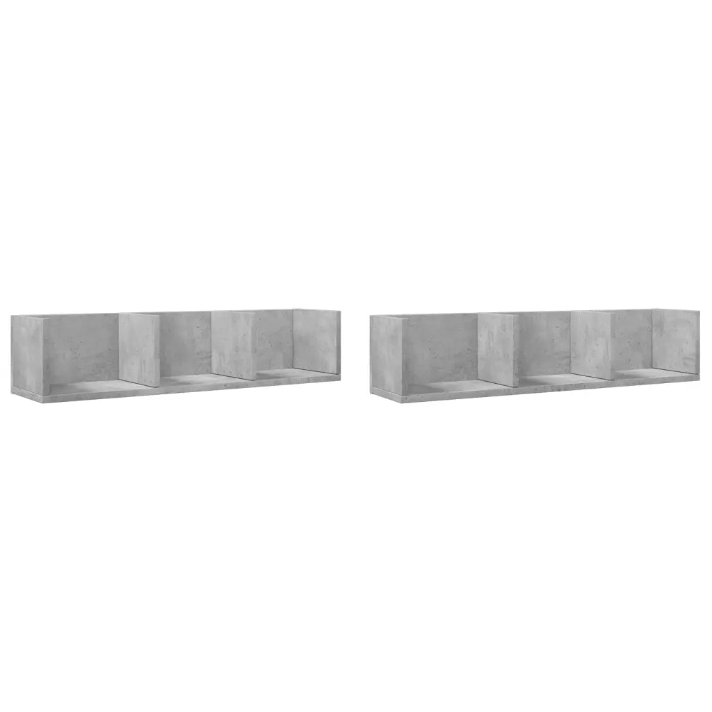 Mobili Parete 2 pz Grigio Cemento 75x18x16,5 cm in Multistrato