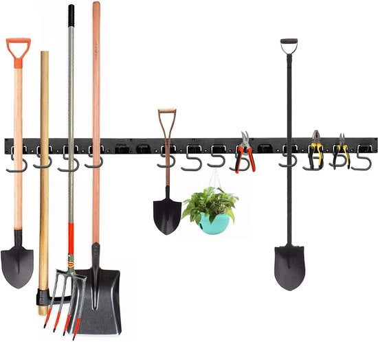 Gancio per attrezzatura da 122 cm per organizzatore di garage - sistema di stoccaggio per aspirapolvere e contenitore per la stanza - deposito per giardino