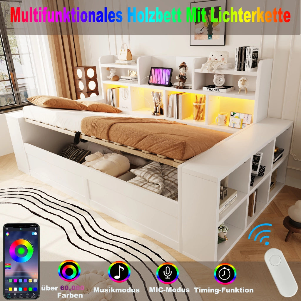 divano letto multifunzione mdf bianco 110 x 230 cm