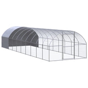 Pollaio/recinto/gabbia per polli da esterno 3 x 10 x 2 m acciaio zincato argento 02_0043996