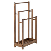 Portasciugamani da terra 45,5 x 22 x 86 cm con 3 barre e ripiano portaoggetti stile classico legno marrone 20_0020723