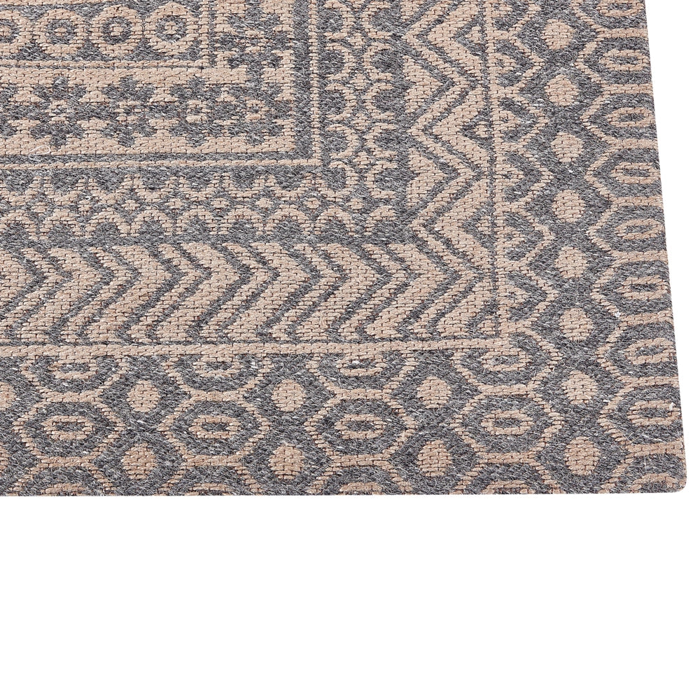 Tappeto moderno dal motivo geometrico 160 x 230 cm beige e grigio soggiorno camera da letto