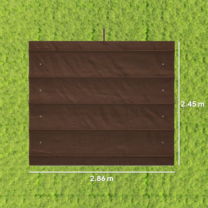 Telo Pergola per Esterni Anti UV 286x245 cm con 8 Fori di Drenaggio in Poliestere Bianco Caffè