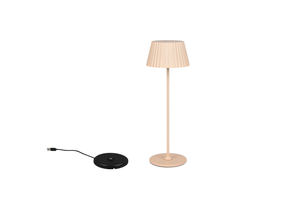 Lampada da tavolo LED ricaricabile, metallo, sabbia, H 40 cm, Suarez