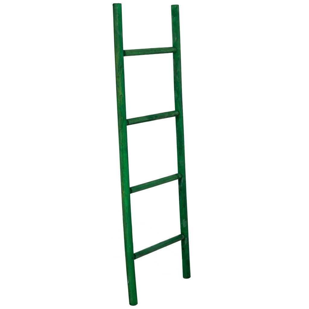 Escalera estanteria de madera verde 44x3x120h cm
