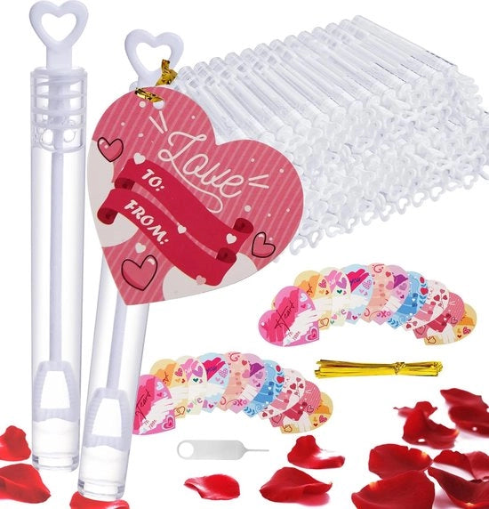 Kit di festeggiamenti per matrimoni e compleanni con set di palloncini con manico a forma di cuore - set di palloncini con manico a forma di cuore da 110 pezzi