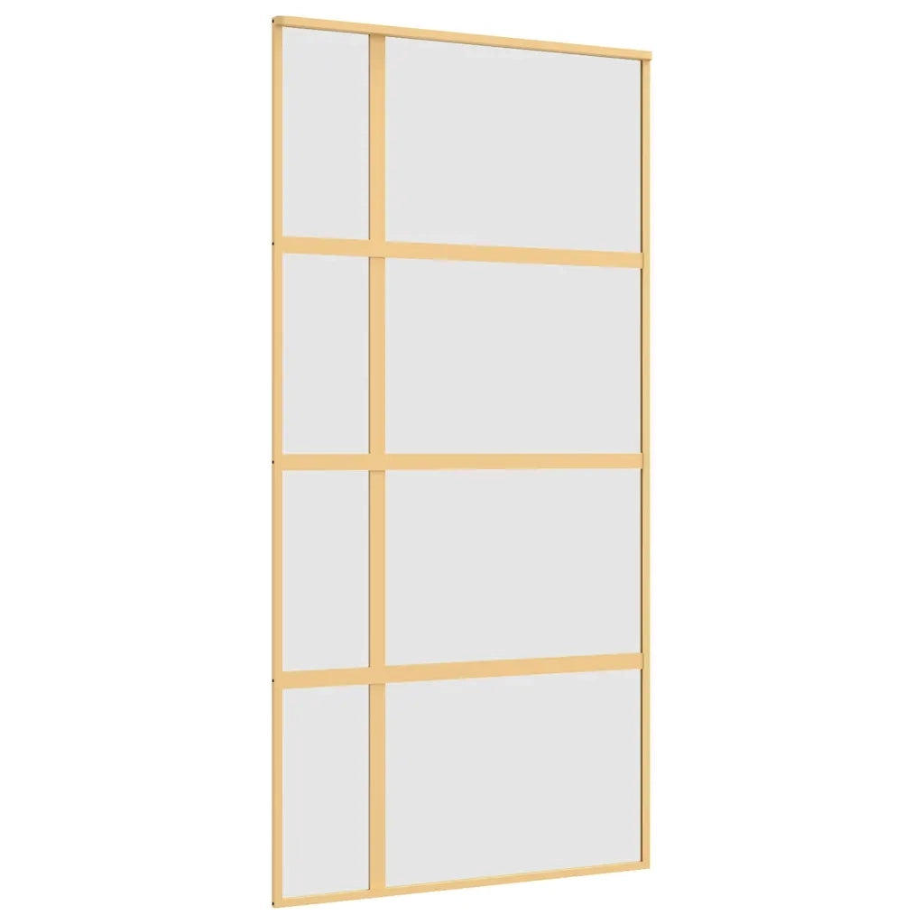 Porta Scorrevole Oro 102,5x205 Vetro Smerigliato ESG Alluminio 155195