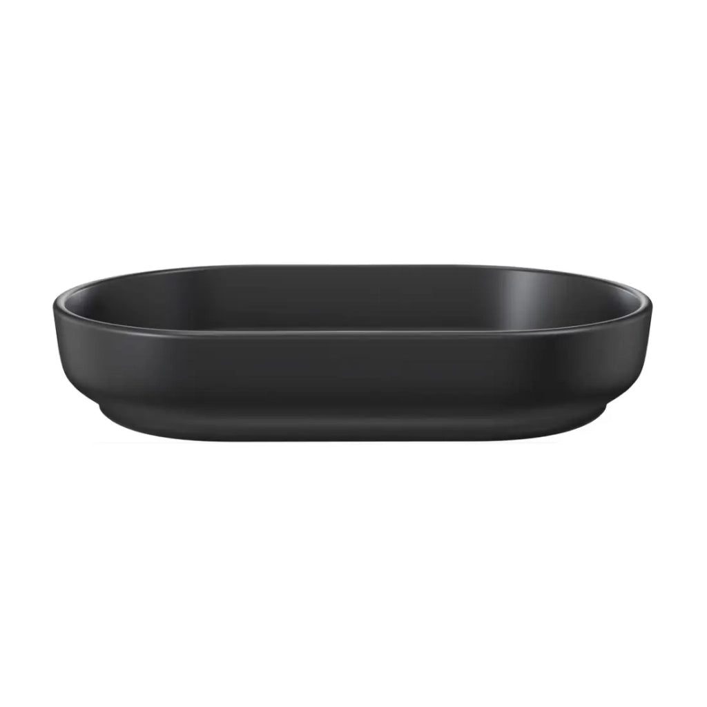 Lavabo da appoggio ovale 55x35 cm in ceramica nera opaca
