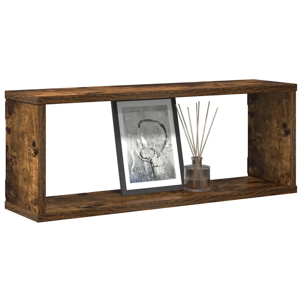 Mensole Cubo Parete 4 pz Rovere Fumo 60x15x23 Legno Multistrato cod mxl 54199