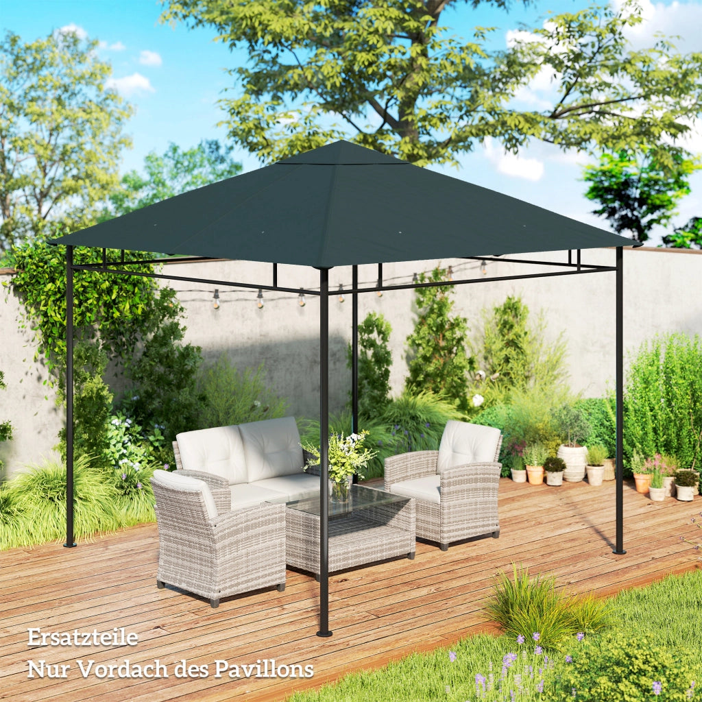 Copertura per Gazebo da Giardino ¨C zephmum ¨C Poliestere 298x295 cm Grigio Scuro