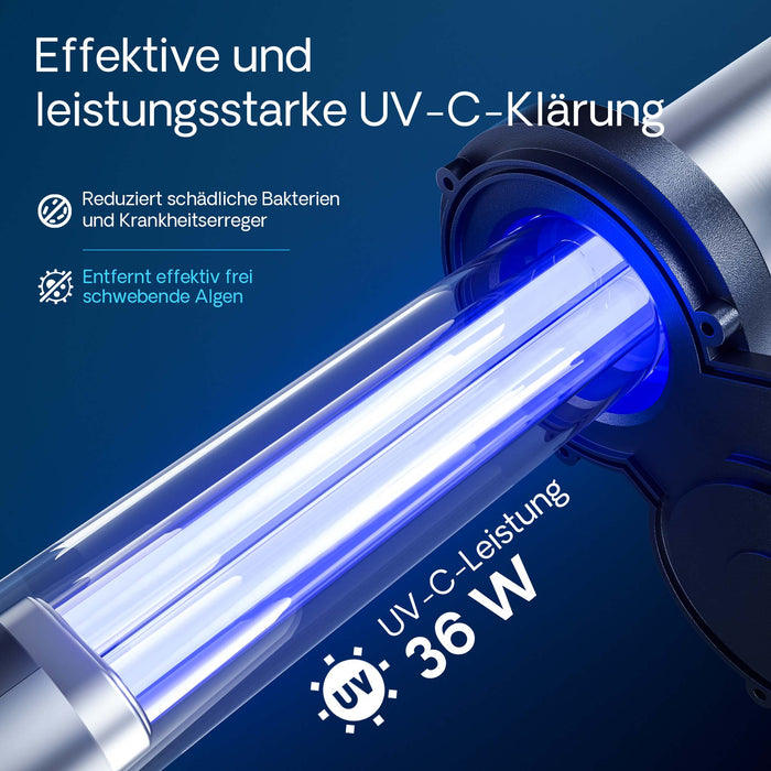 CPA-20000 Filtro a pressione per laghetto con UVC da 36 W Per laghetti fino a 40.000 litri