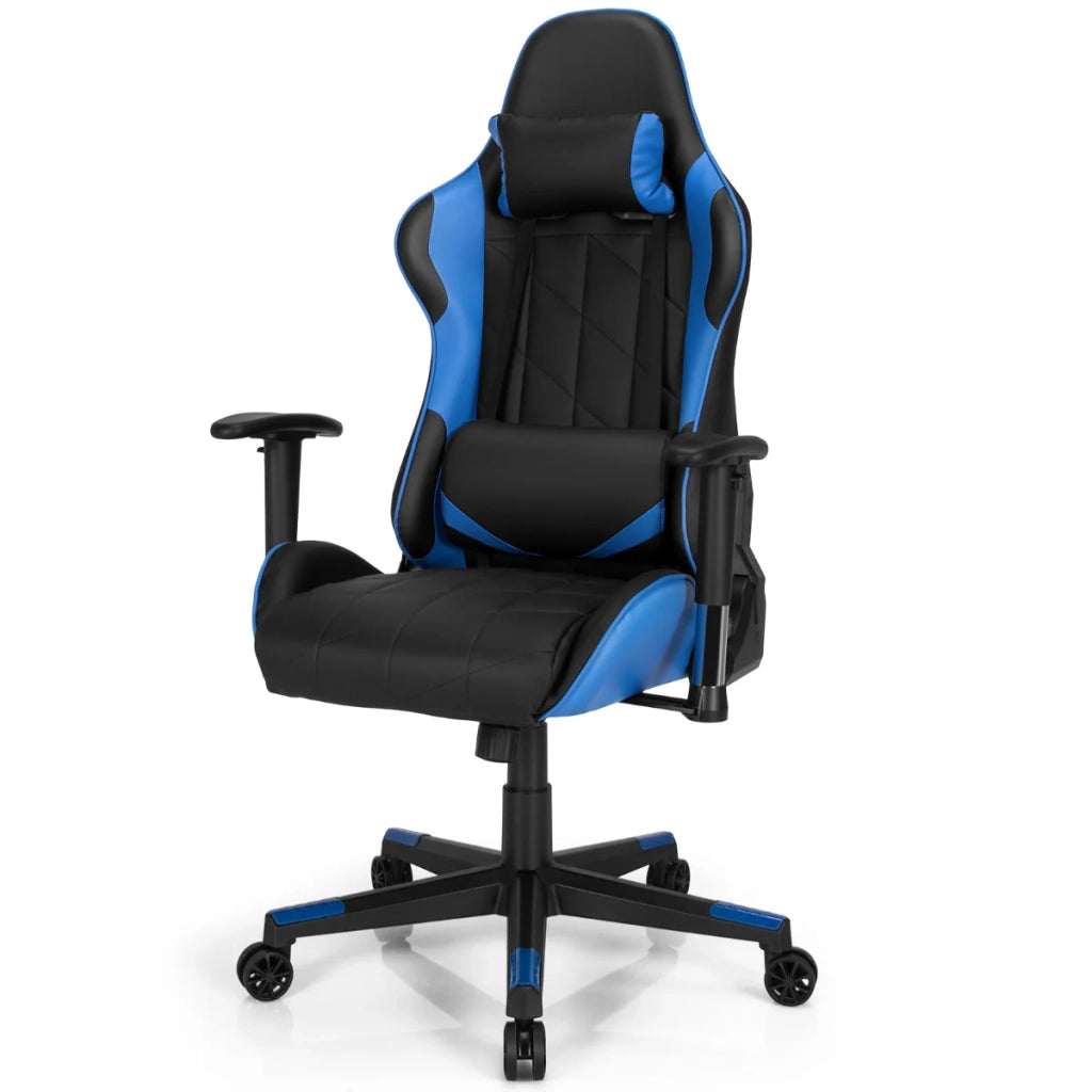 Sedia da gioco regolabile con schienale reclinabile 90 x 73 x 125-135 cm comfort ergonomico poggiatesta supporto lombare PVC blu 20_0018976