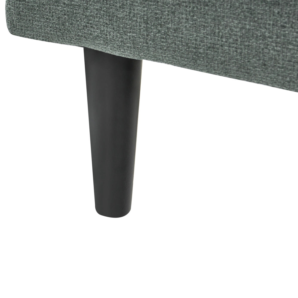 Chaise longue destra in tessuto verde imbottita con cuscino Gambe in legno facili da pulire Soggiorno moderno