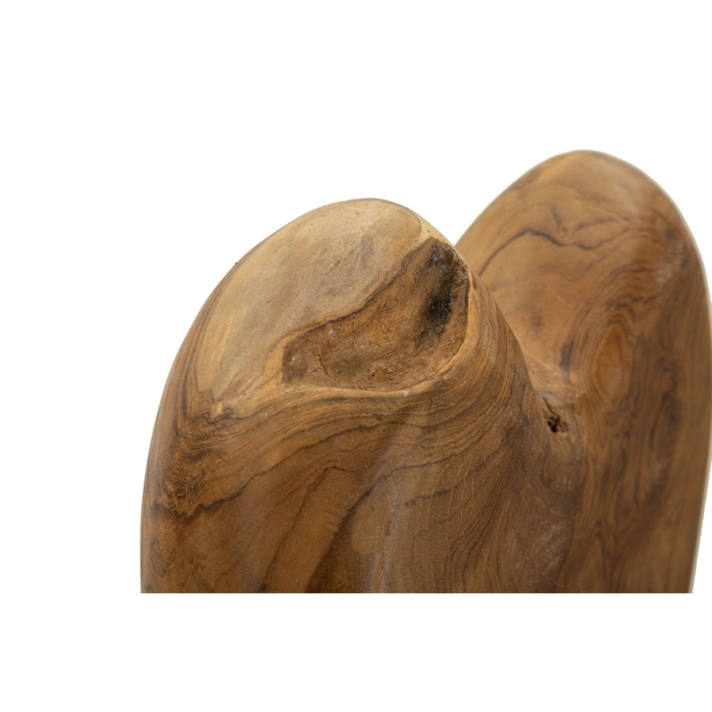 Scultura Cuore 5, Marrone, Legno, 25x12x45 cm