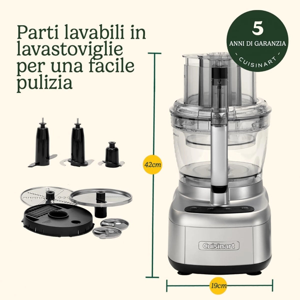 Cuisinart Easy Prep Pro Robot da Cucina con 7 funzioni di preparazione dei pasti | Multifunzione | Lama per tritare e dischi per tagliare a dadini | Parti lavabili in lavastoviglie