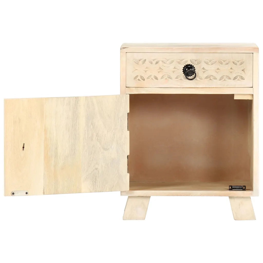 Comodino 40x30x50 cm in Legno Massello di Mango 282867