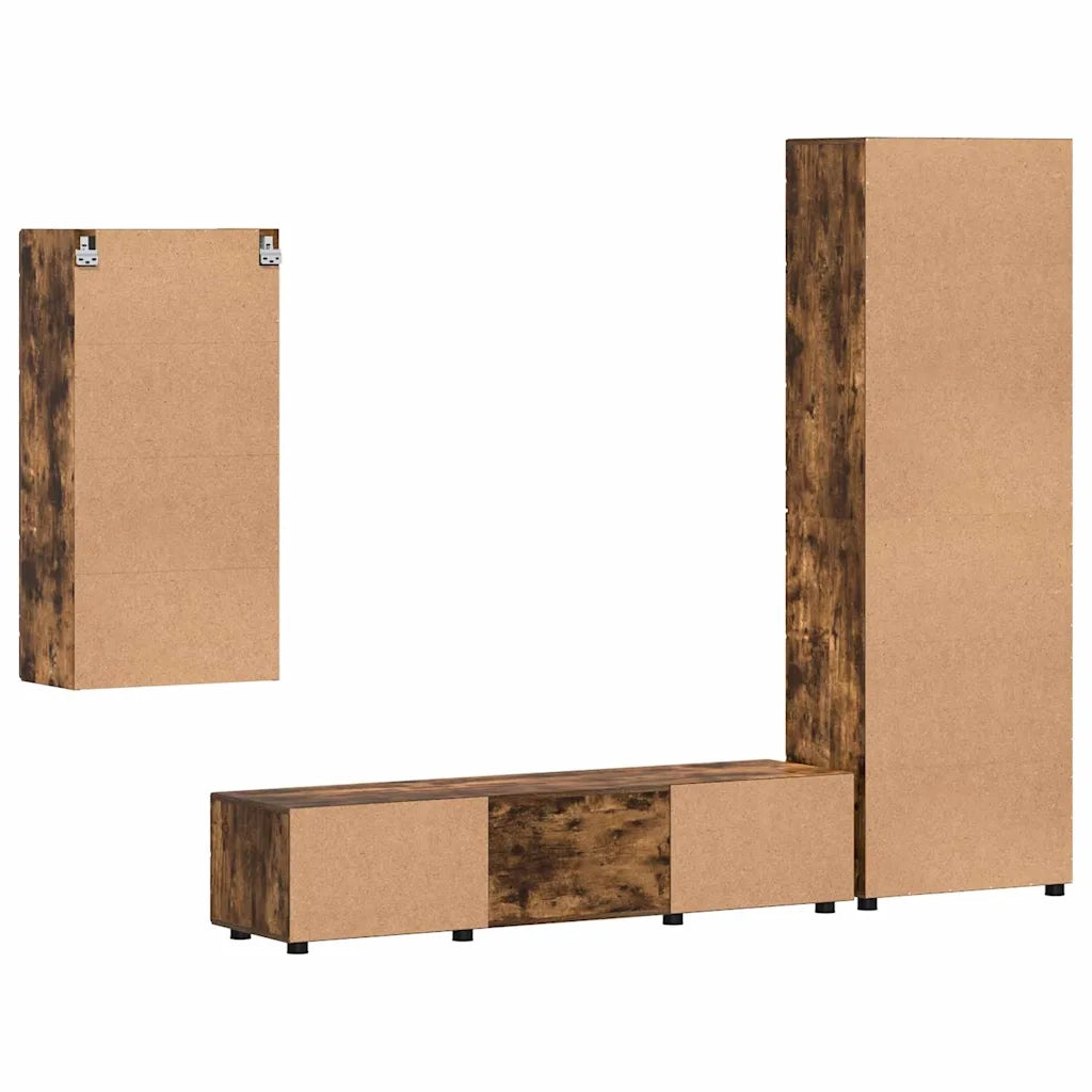 Set mobile TV FLORIN 3 pcs Rovere fumé Legno multistrato 3397949