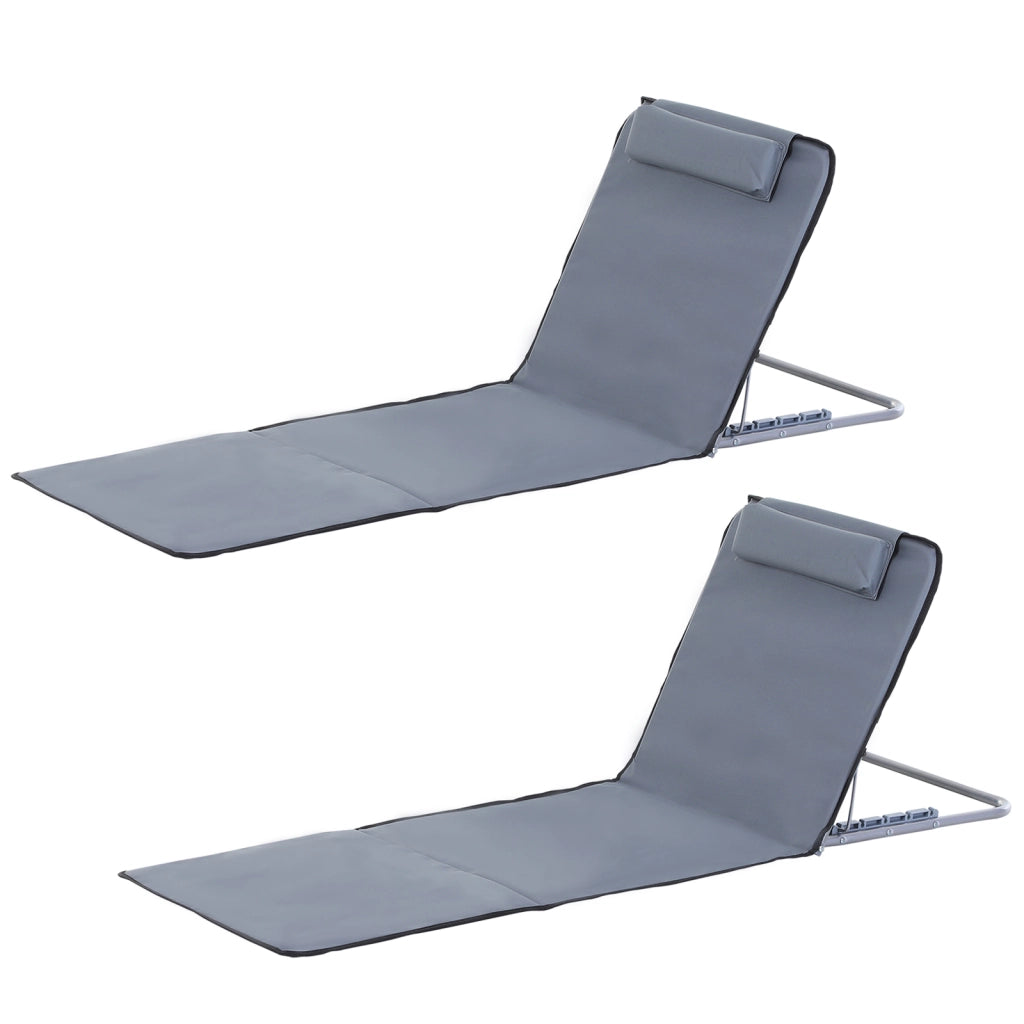 Sdraio pieghevole per esterno con cuscino e custodia ¨C zephmum ¨C Grigio
