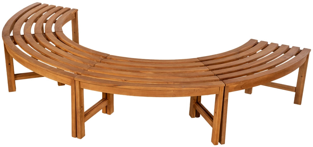 Panca ad albero semicircolare Male senza schienale 250 cm tek