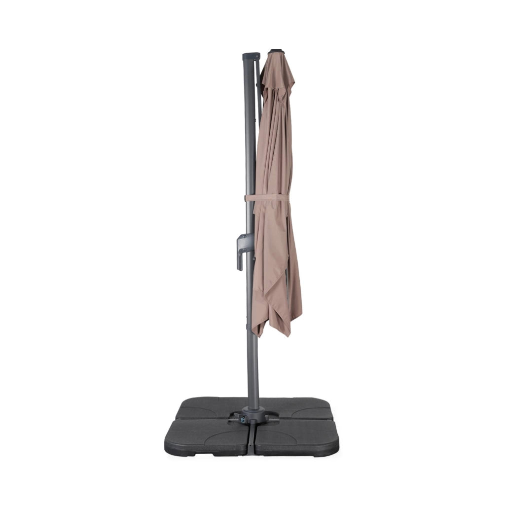 Ombrellone rettangolare eccentrico, 3x2m, talpa