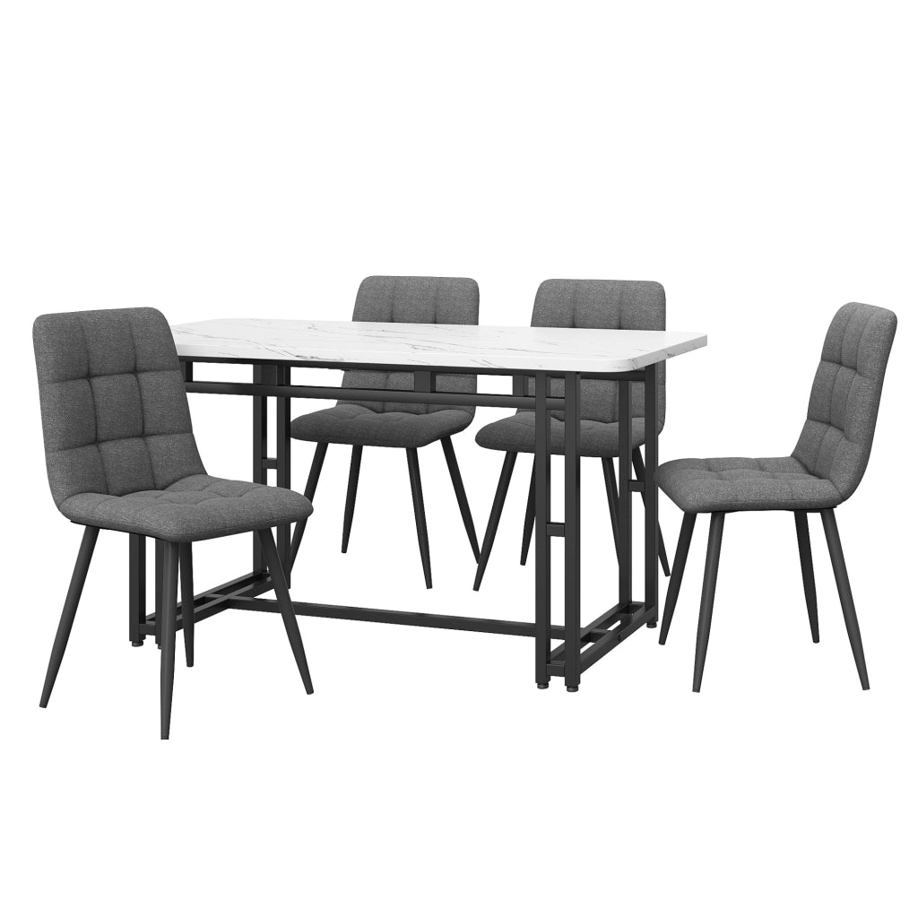 Set tavolo da pranzo 120x70 cm; stile moderno; MDF; grigio