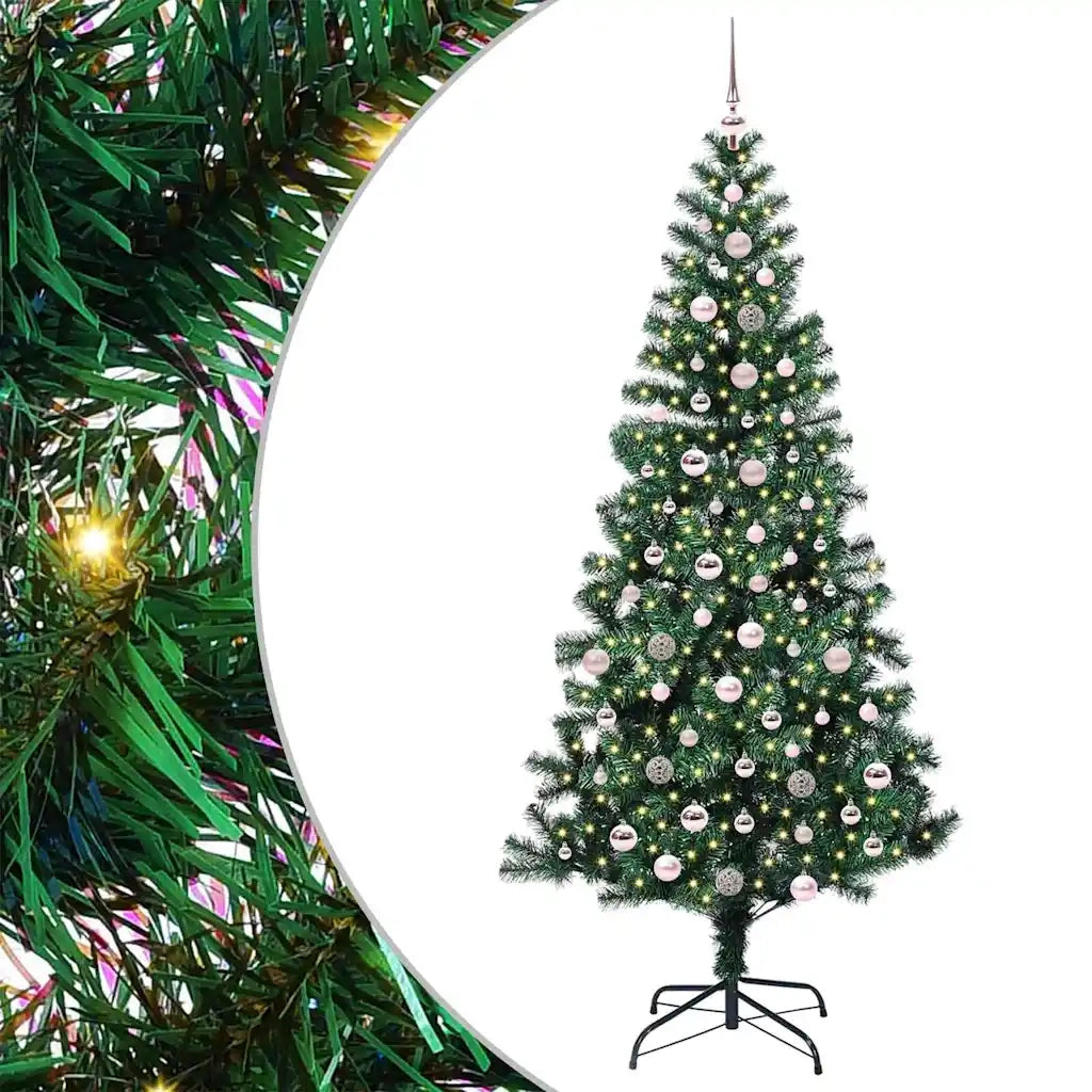 Albero di Natale Artificiale-Albero Natalizio con luci integrate Verde 240 cm 787715