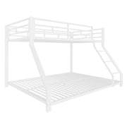 Letto a castello 90×200 cm e 140×200 cm; con scala e sponde; senza materasso; in metallo; bianco