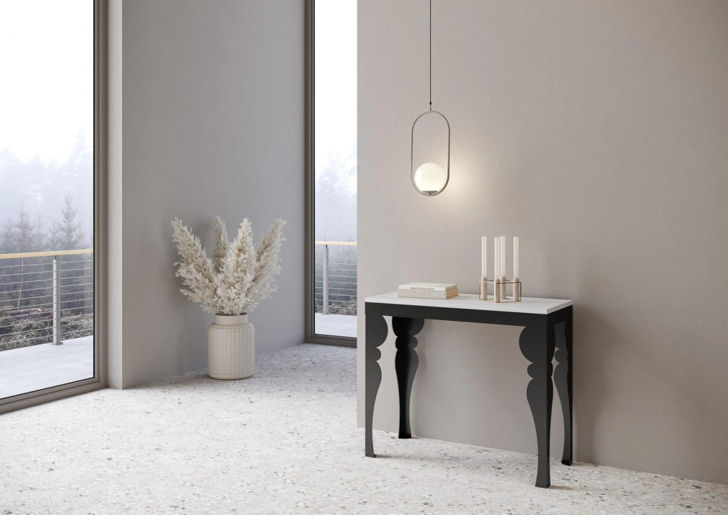 Consolle Allungabile 90-196x40x77 cm in Nobilitato Bianco