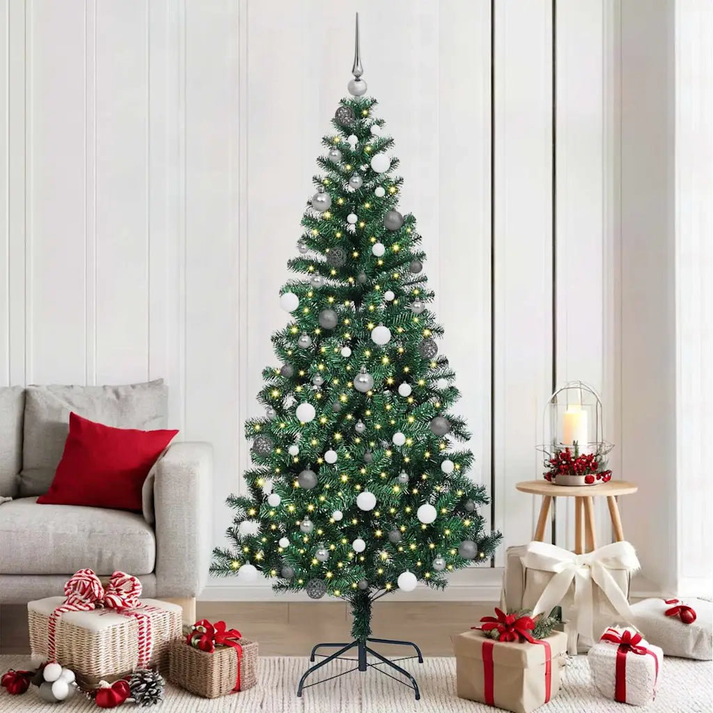 Albero di Natale artificiale con luci integrate Verde 210 cm