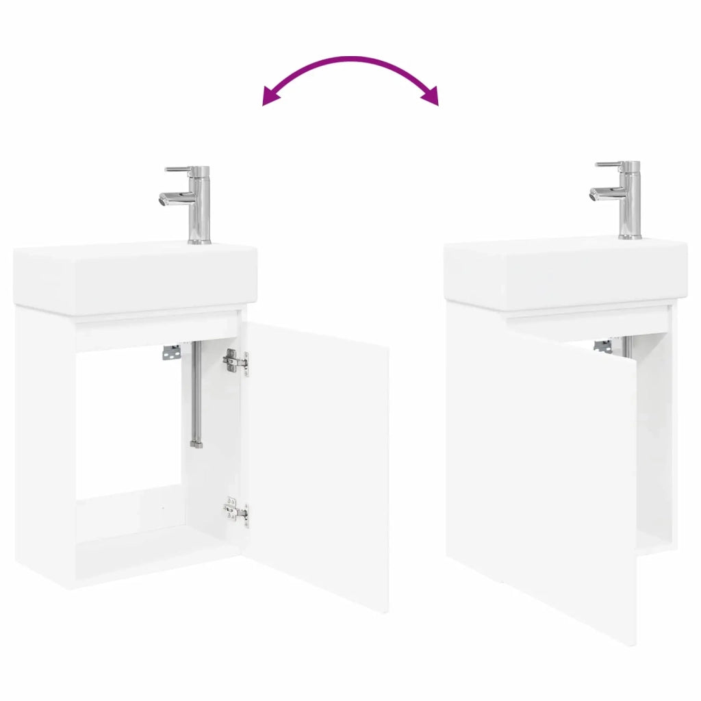 Mobile bagno con rubinetto Bianco 45,5 x 22,5 x 84 cm 889451