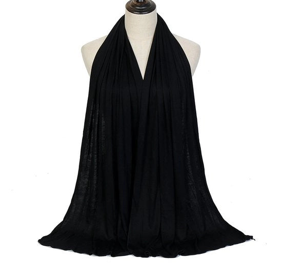 Schiacchiatura di tessuto respirante in jersey – Sottile, elastica, sciarpa hijab ombré, grande formato, leggero tessuto misto rayon cotone, ideale per uso quotidiano