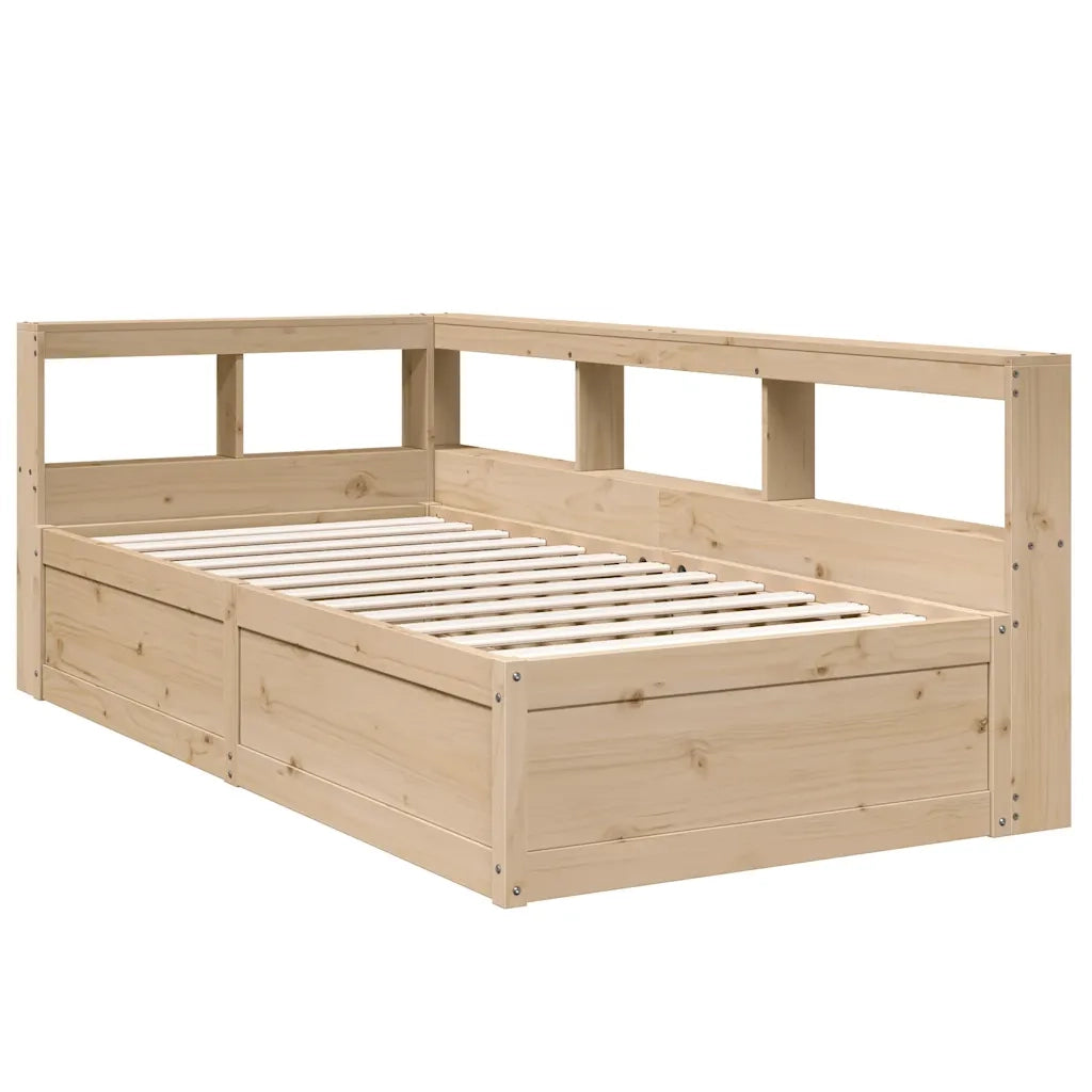 Giroletto con Libreria senza Materasso-Struttura Letto con contenitore 75x190 cm in Legno Pino 542697