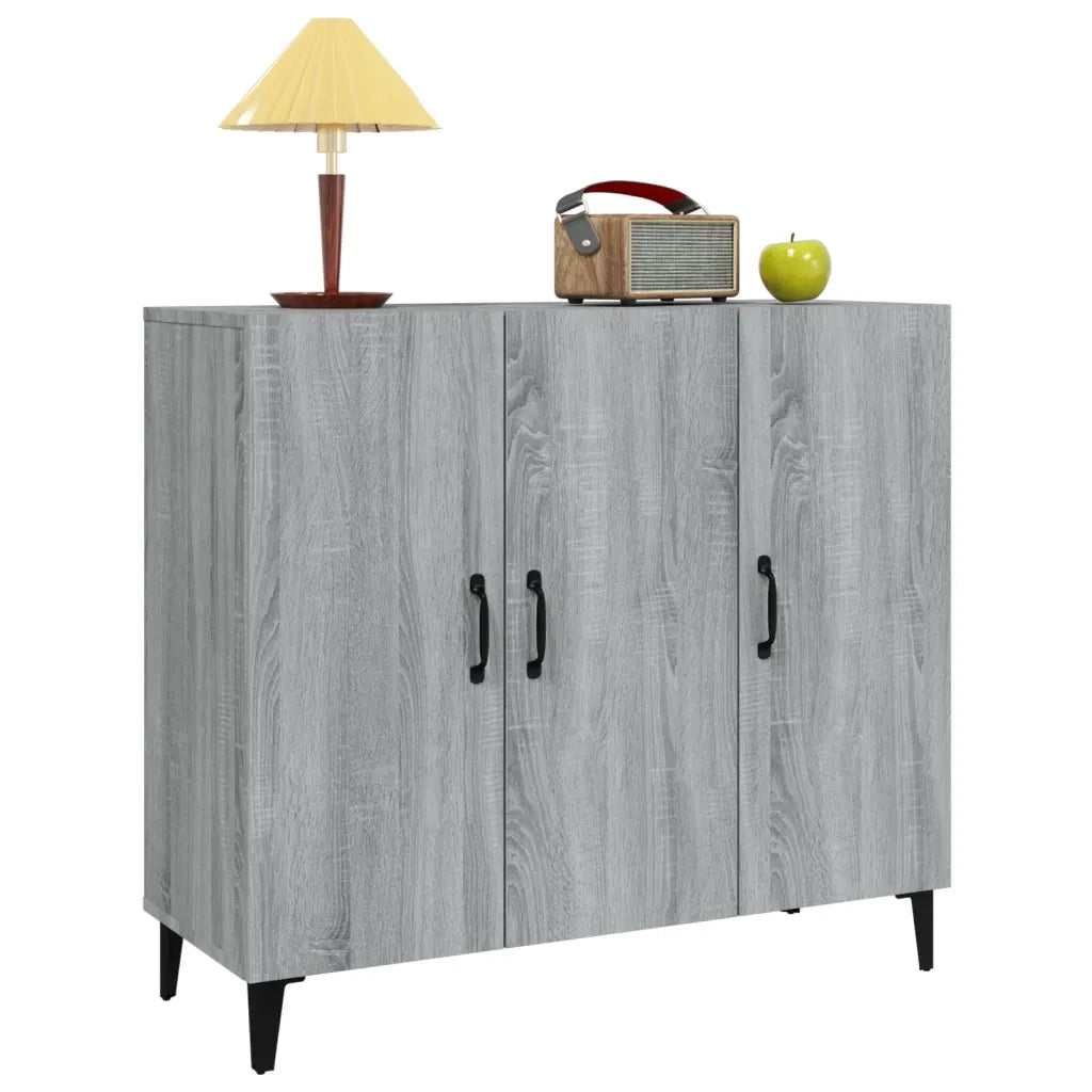Credenza Grigio Sonoma 90x34x80 cm in Legno Multistrato 817463