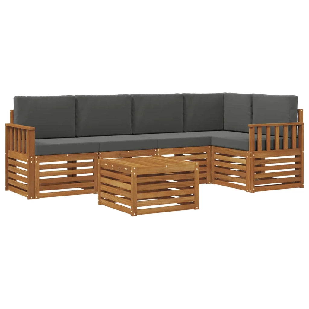 Set divano sezionale con cuscino 6 pcs Naturale e Antracite 3374842