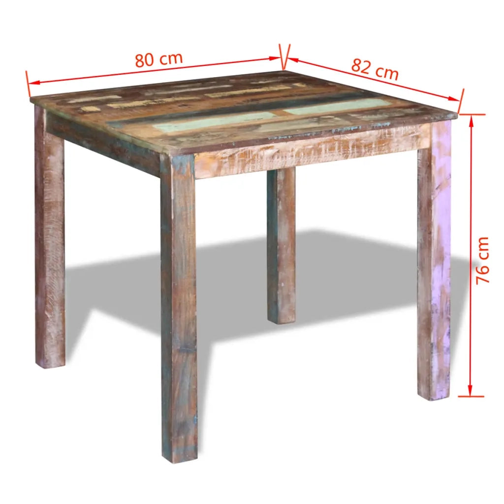 Tavolo da Pranzo in Legno Massello di Recupero 80x82x76 cm 243452