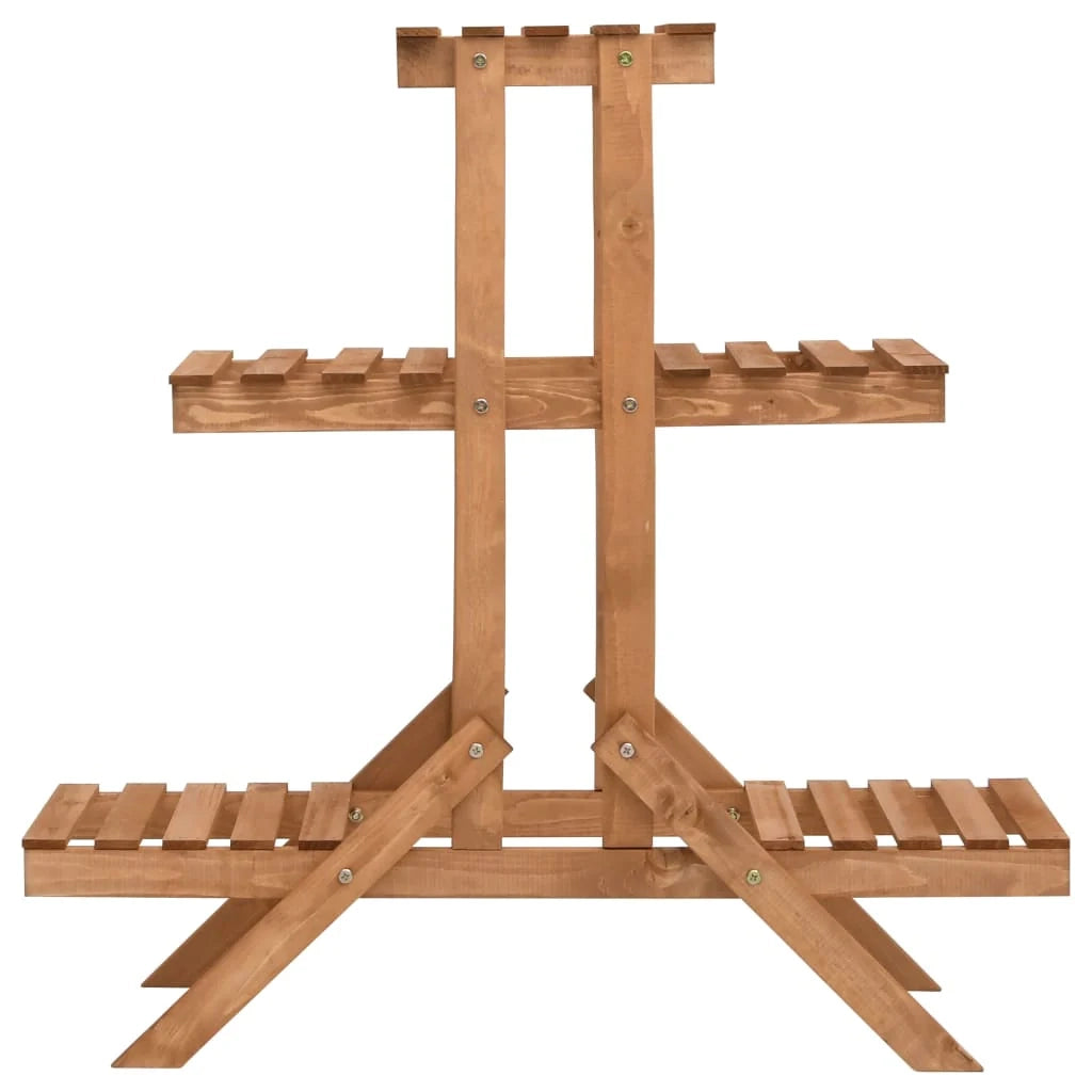 Portavasi mobiletto portafiori 83 x 25 x 83 cm legno di abete marrone 02_0045167