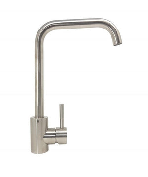 Rubinetto miscelatore per cucina in acciaio inox satinato con canna girevole