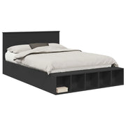 Letto matrimoniale | Letto per adulti | Struttura del letto Nero 150 x 200 cm Legno multistrato